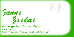 fanni zsikai business card